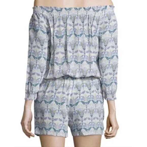 Tory Burch silk romper XS mosaic Provence Pompeii tassels - Picture 3 of 15